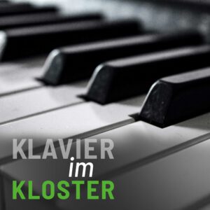 Eine Ankündigung für ein Konzert der Reihe "Klavier im Kloster" Open-Air-Konzert der Klavierschule Brockamp.