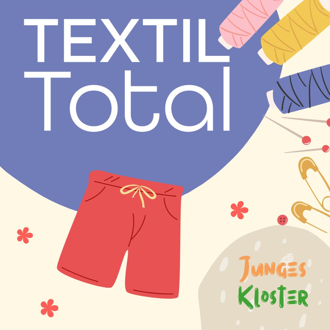 Eine Ankündigung, dass bei der Reihe "TextilTotal" Shorts genäht werden.