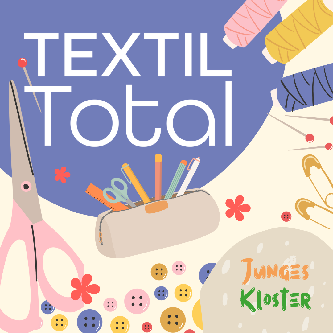 Eine Ankündigung, dass am 07. Februar 2026 im Kloster Wiedenbrück ein Nähvormittag für Kinder ab 10 Jahren stattfindet.