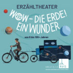 Eine Ankündigung zum Erzähltheater WOW - Die Welt! Ein Wunder im Kloster Wiedenbrück.