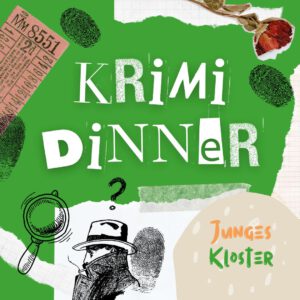 Es wird angekündigt, dass das Junge Kloster KrimiDinner veranstaltet.