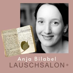 Eine Ankündigung zu einem Lauschsalon von Anja Bilabel im Kloster Wiedenbrück am 28. März 2026.
