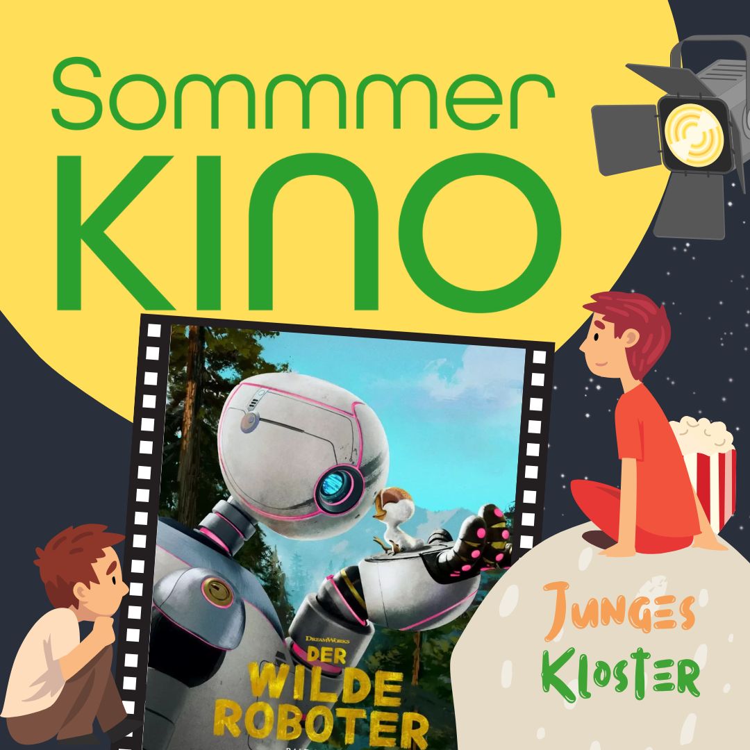 Eien Ankündigung, dass beim SommerKino am 06. August 2025 Der wilde Roboter gezeigt wird.