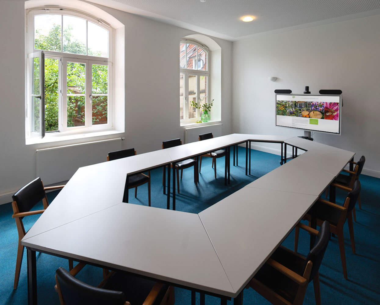 Tischanordnung Konferenzraum Rosenblick im Kloster Wiedenbrück