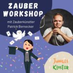 Eine Ankündigung, dass am 17.10.2025 ein Zauberworkshop im Kloster Wiedenbrück stattfindet.