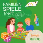 Eine Ankündigung, dass im Kloster Wiedenbrück ein FamilienSpieleTreff stattfindet.