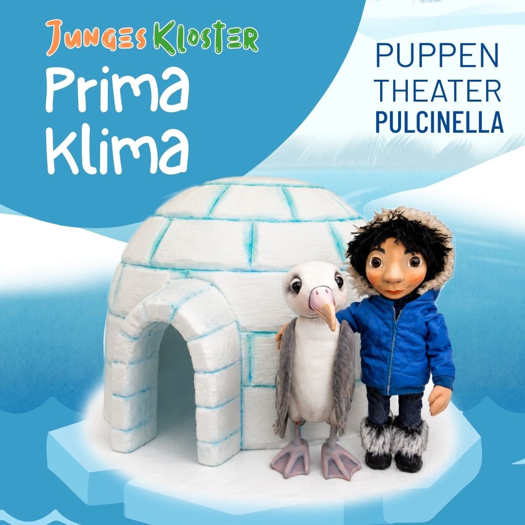 Eine Ankündigung zum Puppetheater "Prima Klima" im Kloster Wiedenbrück.