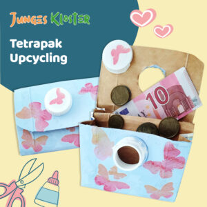 Eine Ankündigung für das Ferienspiel "Tetrapak-Upcycling - Aus Verpackung wird Lieblingsstück".
