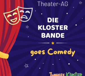 Eine Ankündigung, dass ab dem 15.10.2026 eine Theater-AG im Kloster Wiedenbrück stattfindet.