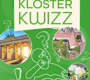 Eine Ankündigung, dass es im Kloster einen Quizz-Abend gibt.